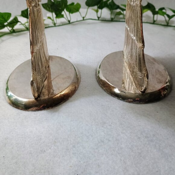 VGUC: Vintage Intern'l Silver Silver-Plated 2 Christmas Angel Candle Holder - Picture 6 of 8